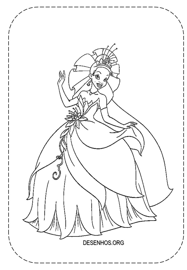 A Princesa e o Sapo para colorir e imprimir! A Princesa e o Sapo para colorir e imprimir!