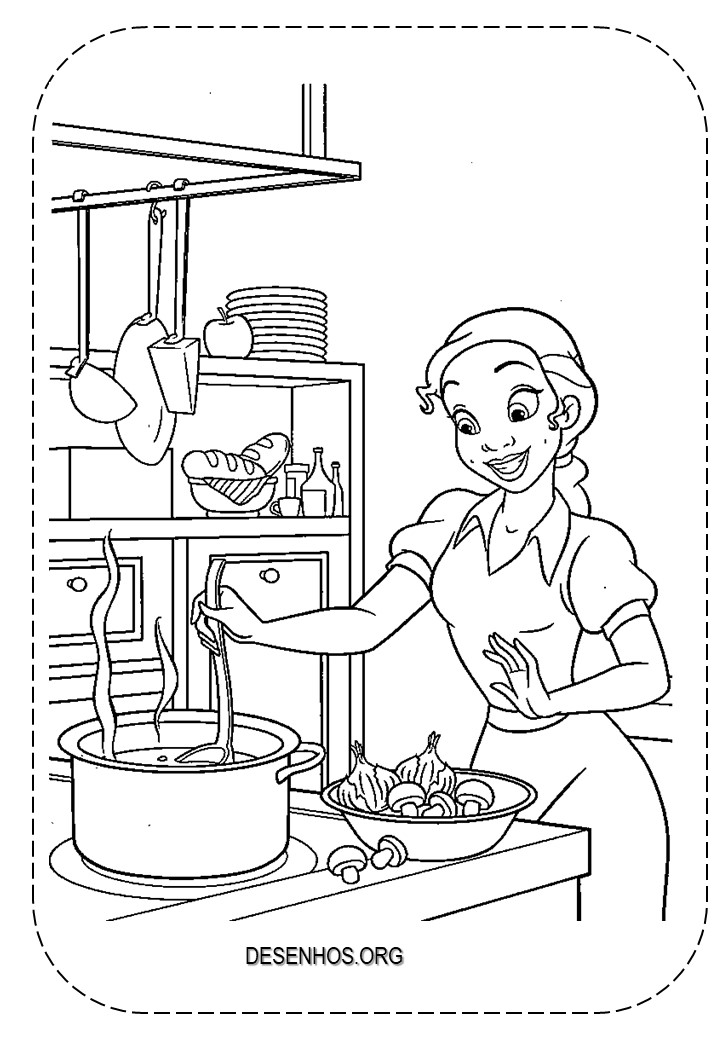 A Princesa e o Sapo para colorir e imprimir! A Princesa e o Sapo para colorir e imprimir!