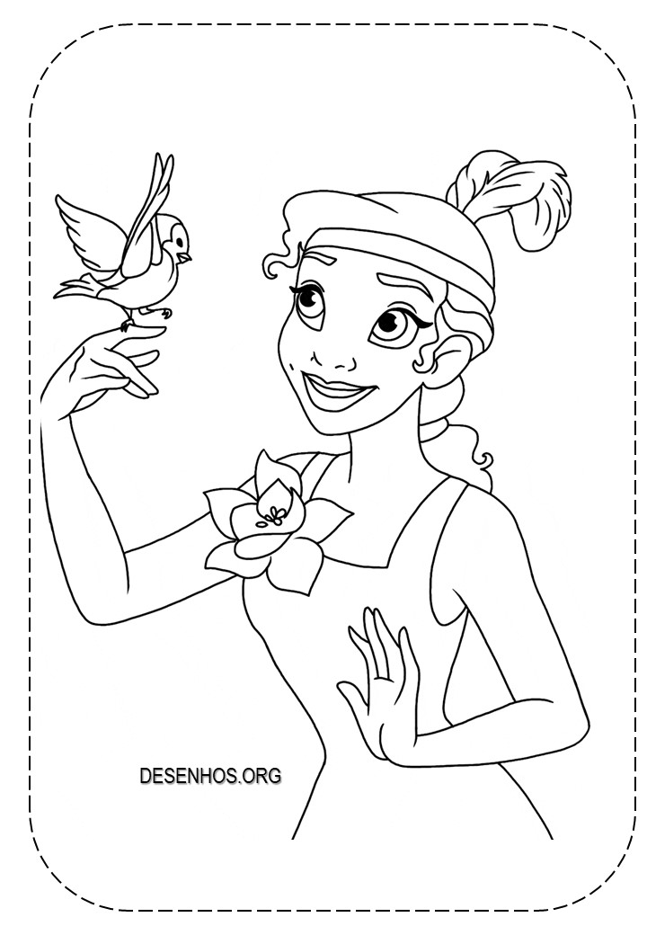 A Princesa e o Sapo para colorir e imprimir! A Princesa e o Sapo para colorir e imprimir!