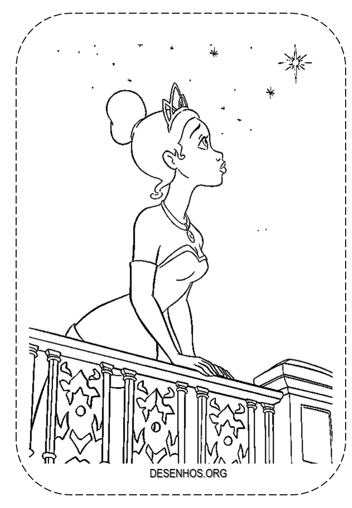A Princesa e o Sapo para colorir e imprimir! A Princesa e o Sapo para colorir e imprimir!