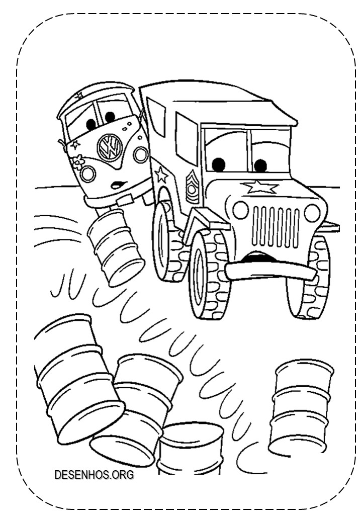 Carros da Disney para colorir e imprimir!