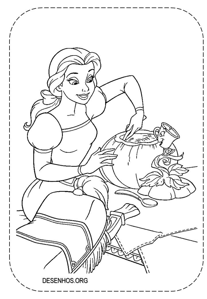 Desenhos Da Bela e a Fera para colorir!