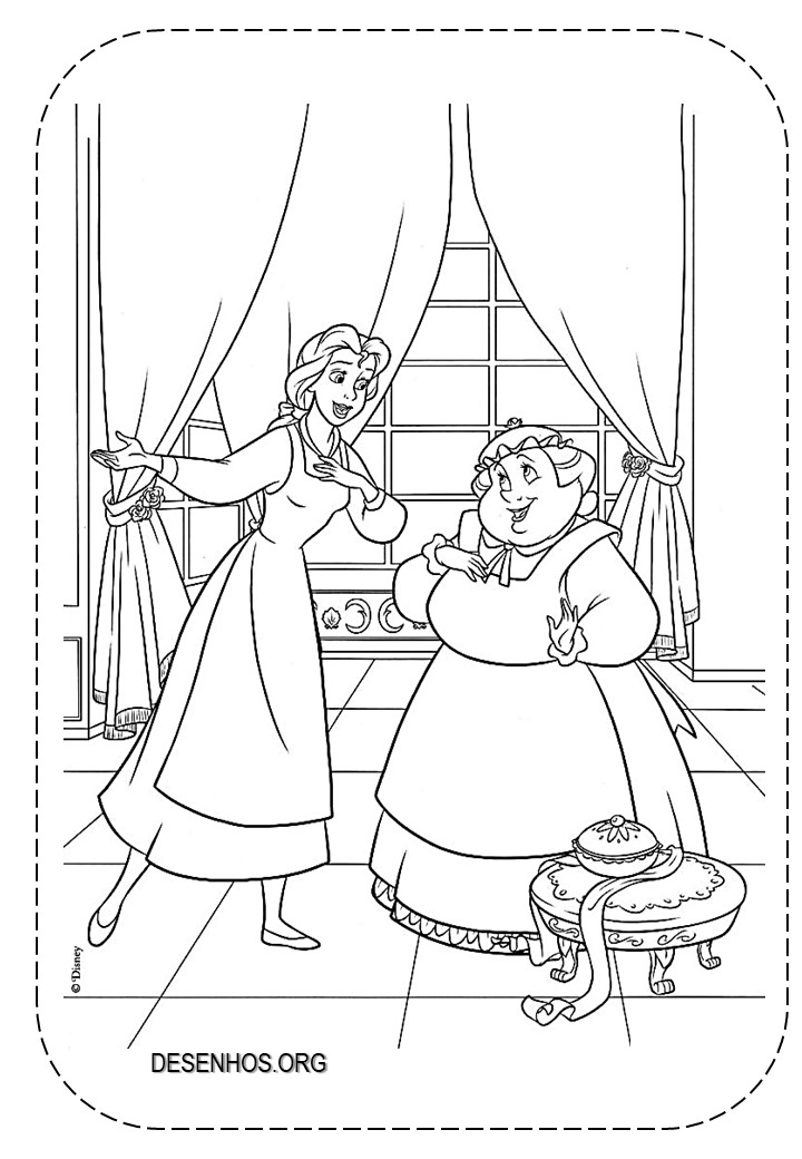 Desenhos Da Bela e a Fera para colorir!