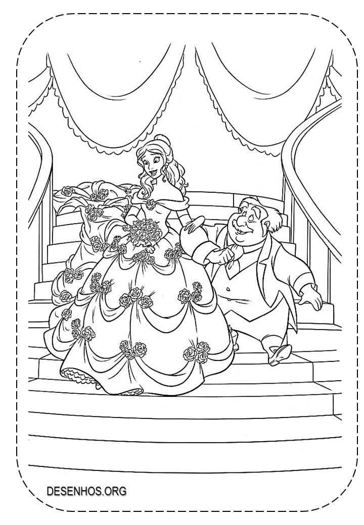 Desenhos Da Bela e a Fera para colorir!