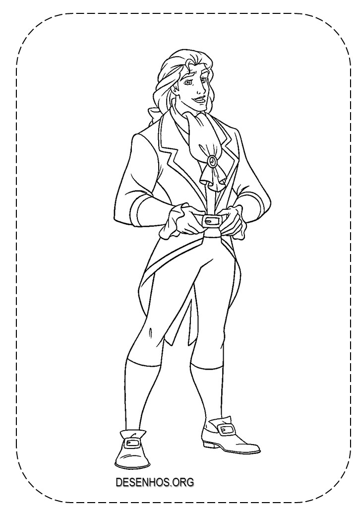 Desenhos Da Bela e a Fera para colorir!