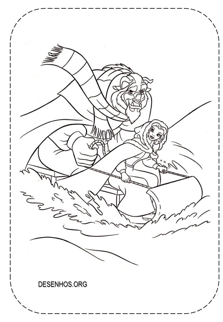 Desenhos Da Bela e a Fera para colorir!