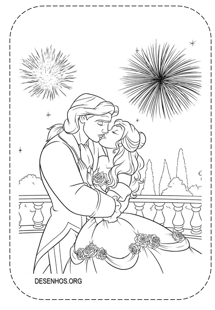 Desenhos Da Bela e a Fera para colorir!