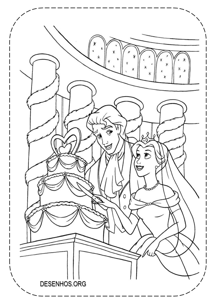 Desenhos Da Bela e a Fera para colorir!
