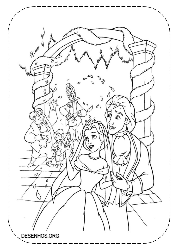 Desenhos Da Bela e a Fera para colorir!