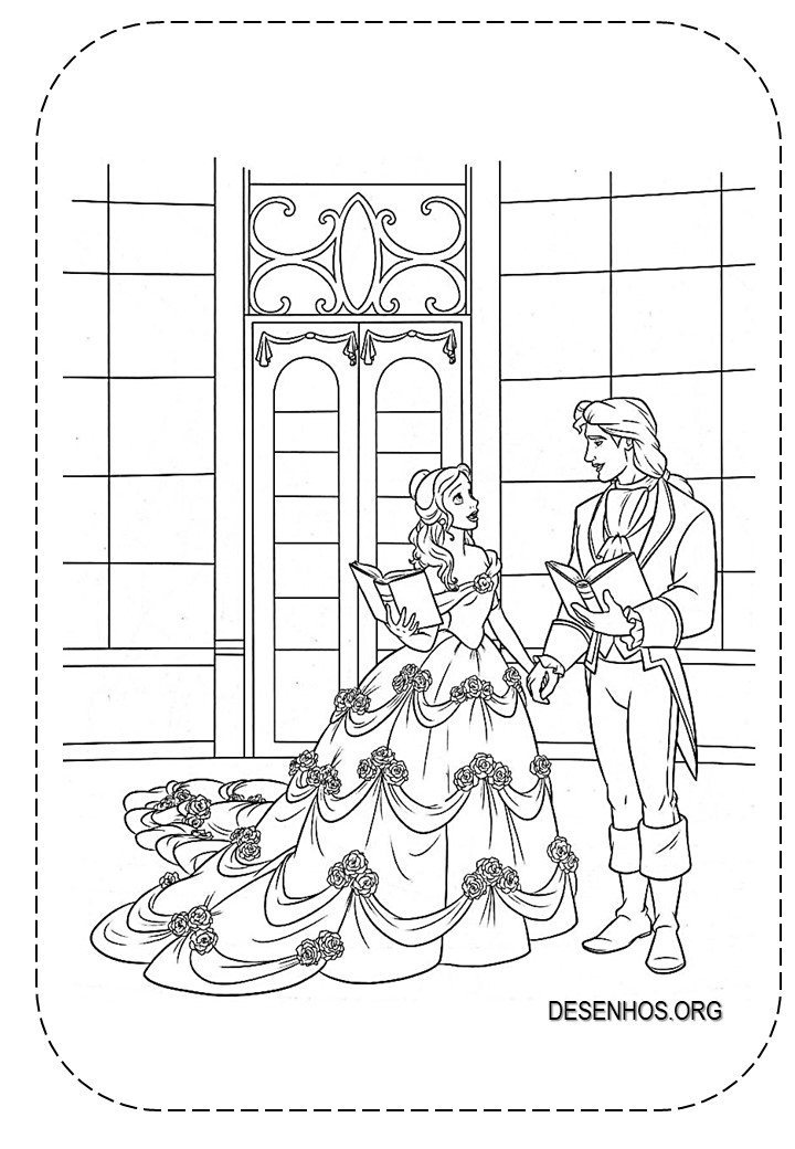 Desenhos Da Bela e a Fera para colorir!