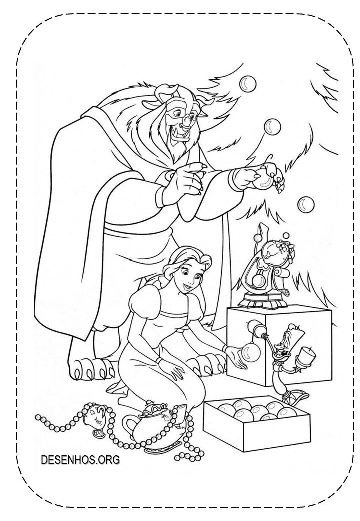Desenhos Da Bela e a Fera para colorir!