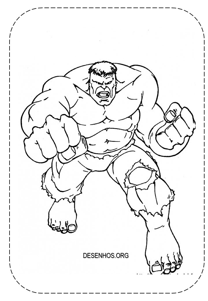 Hulk para colorir e imprimir!