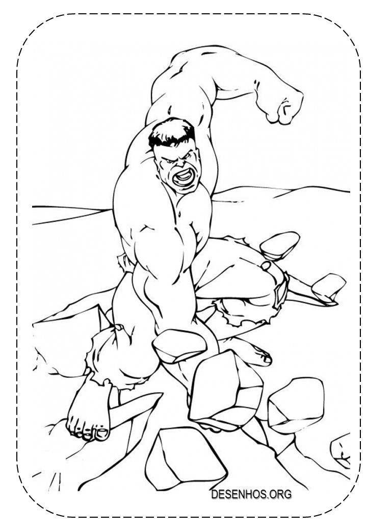Hulk para colorir e imprimir!