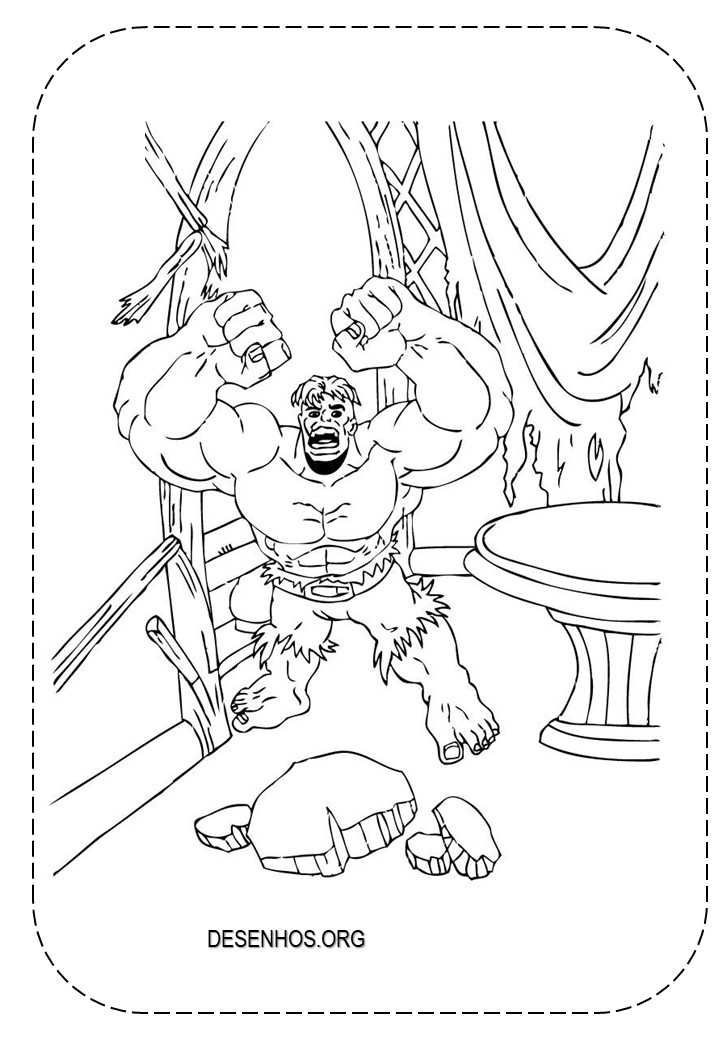 Hulk para colorir e imprimir!