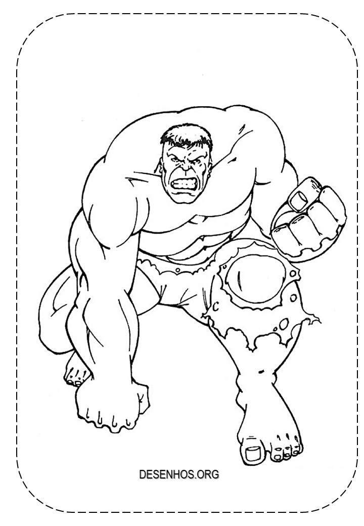 Hulk para colorir e imprimir!