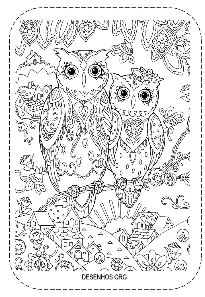 Corujas para colorir! Corujas para colorir!