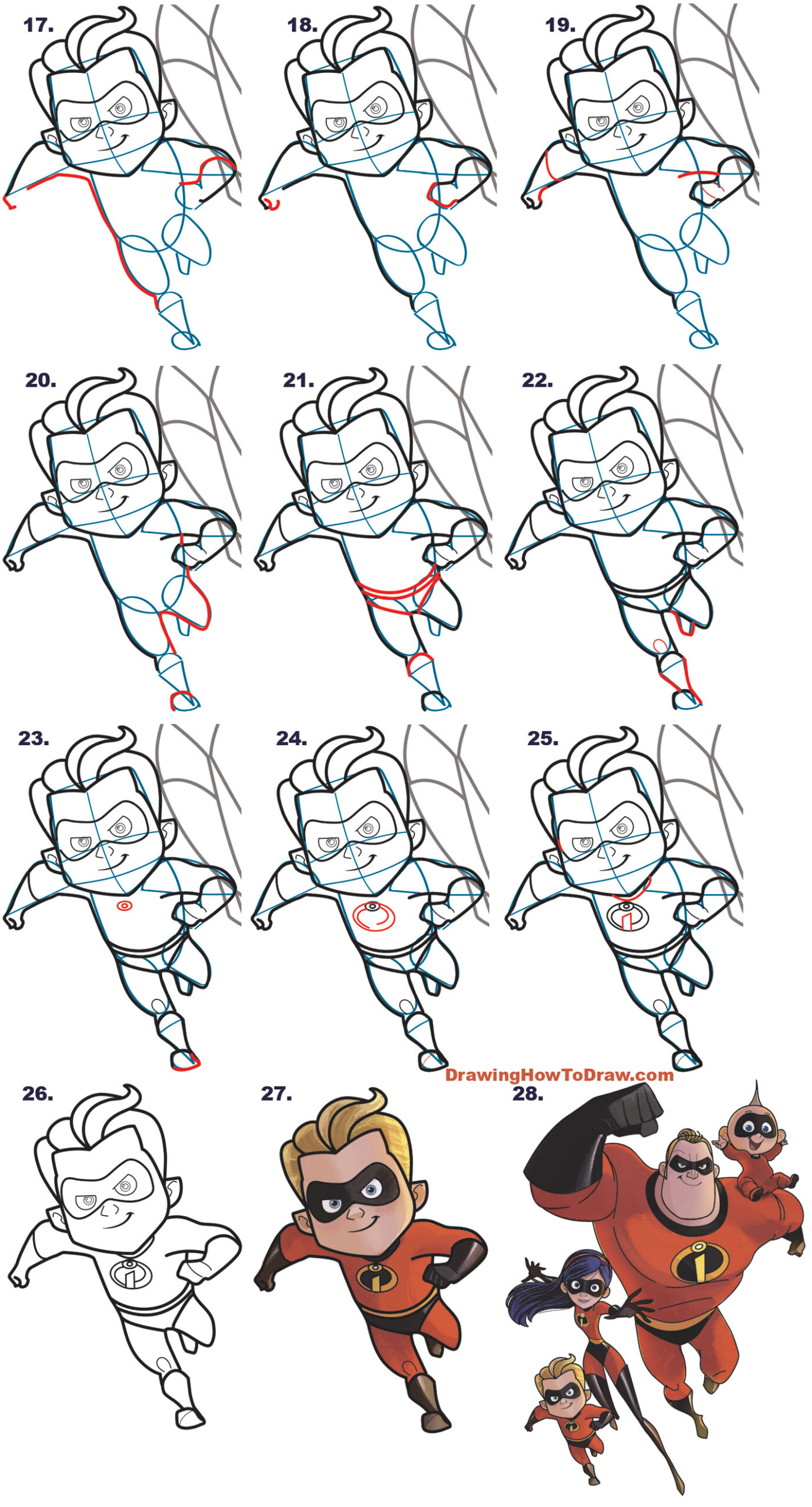 Como desenhar o Flecha dos incríveis Como desenhar o Flecha dos incríveis