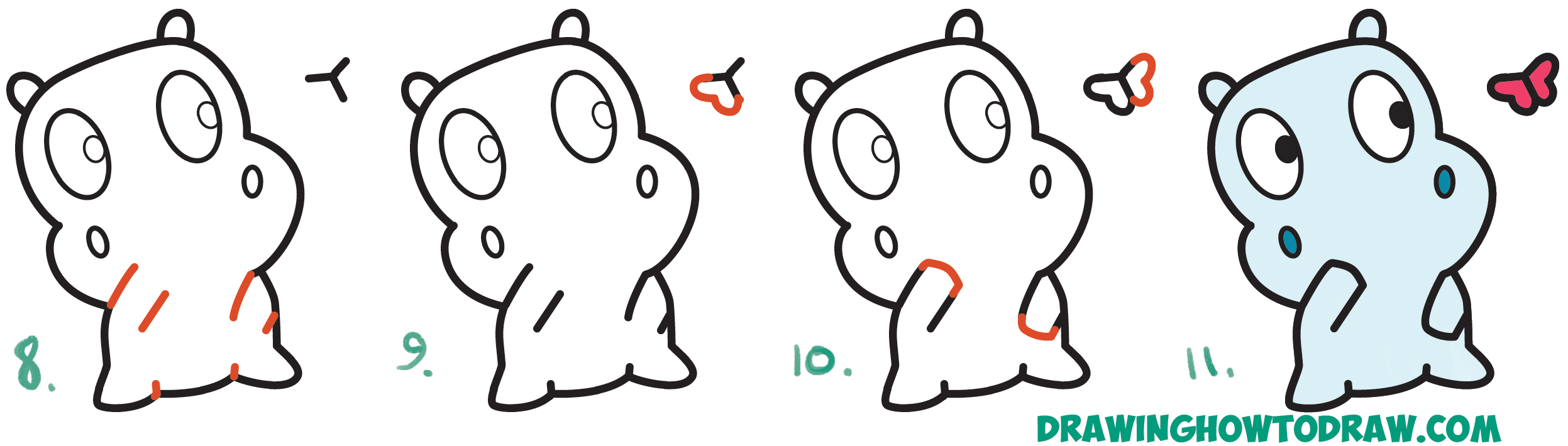 Como desenhar um lindo hipopótamo