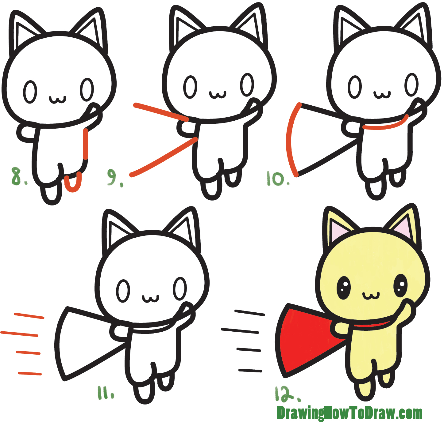 Como desenhar um gato de super-herói 