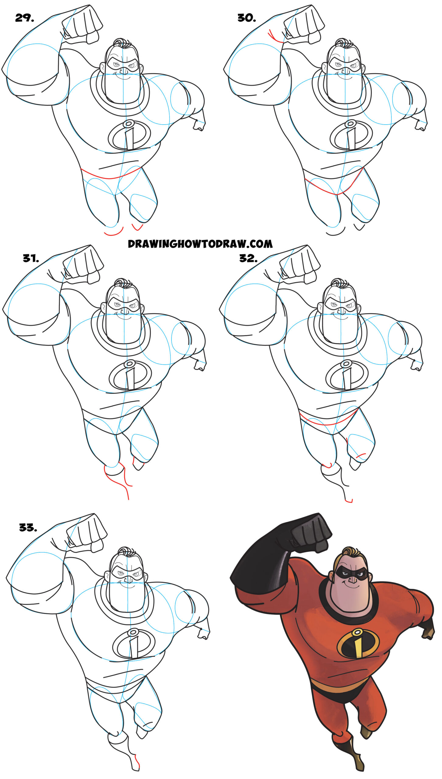 Como desenhar o Senhor Incrível