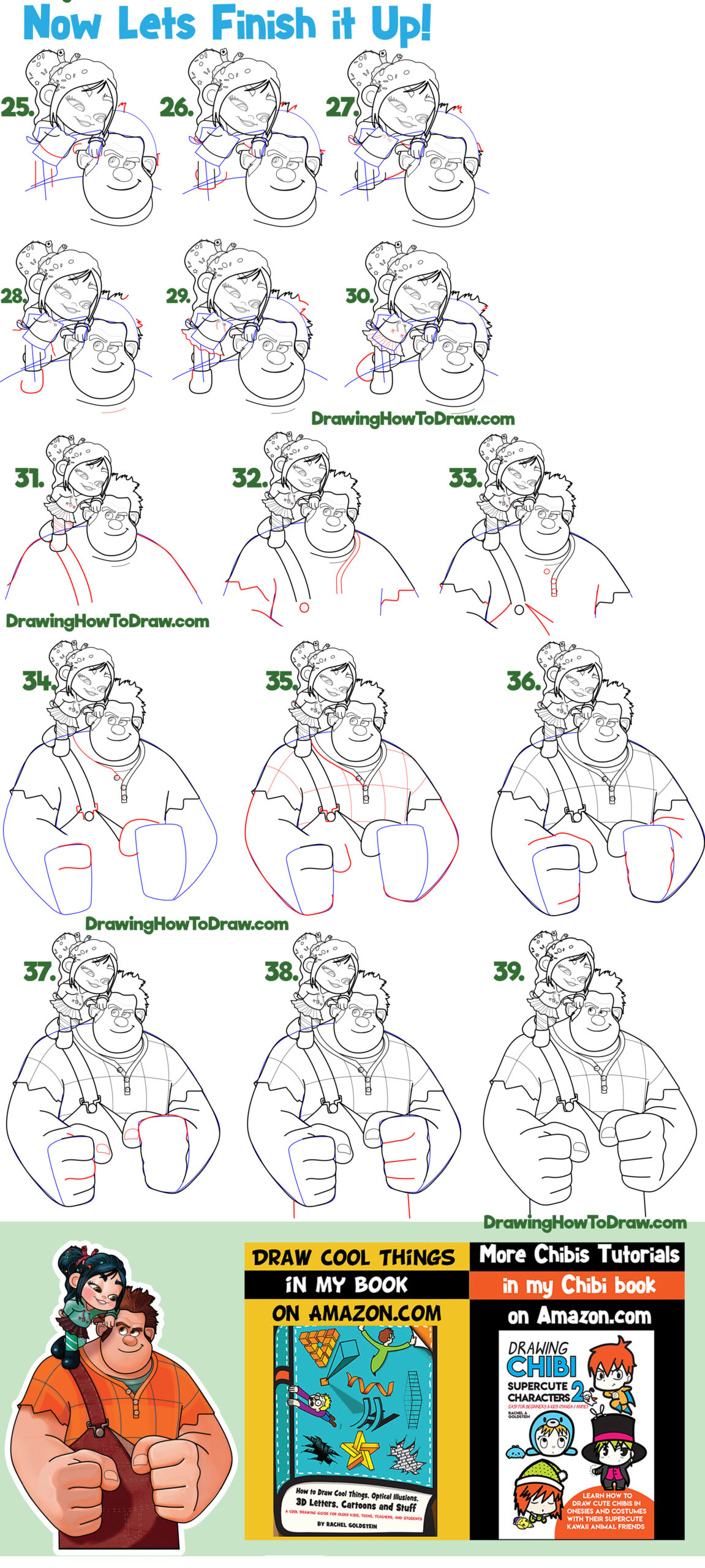 Como desenhar Detona Ralph e Venellope