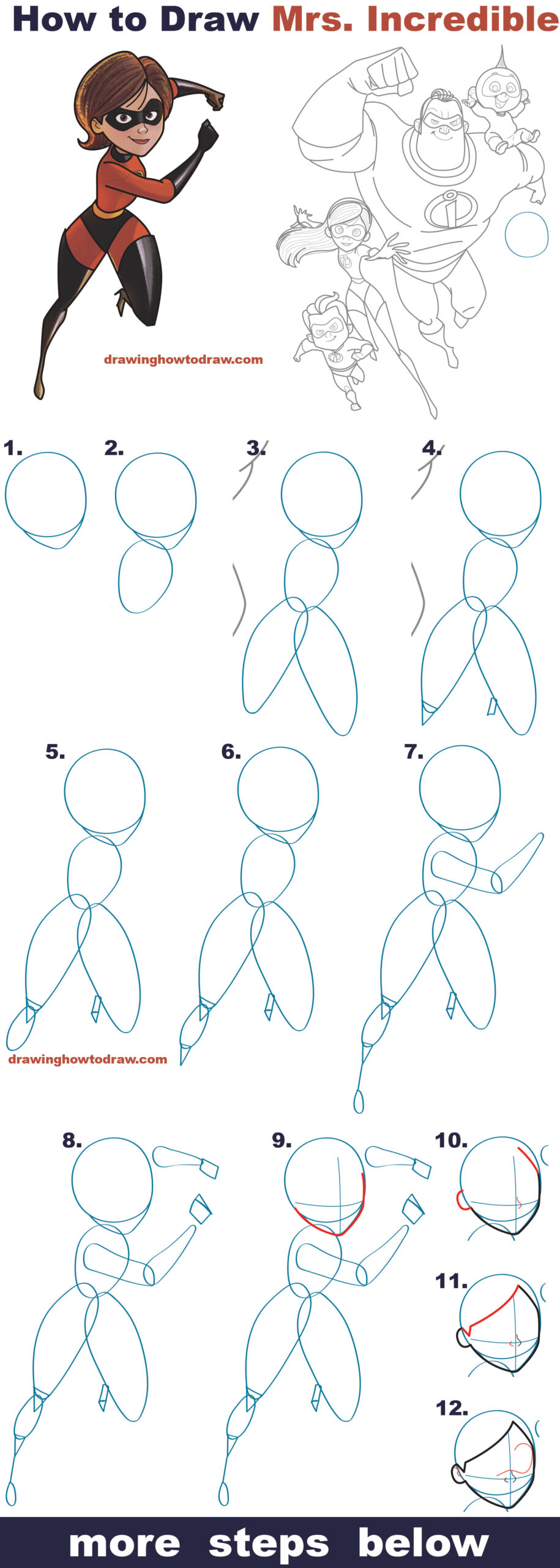 Como desenhar a Mulher-elástica Como desenhar a Mulher-elástica