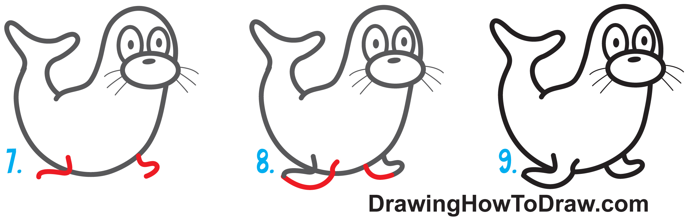 Como desenhar uma foca 