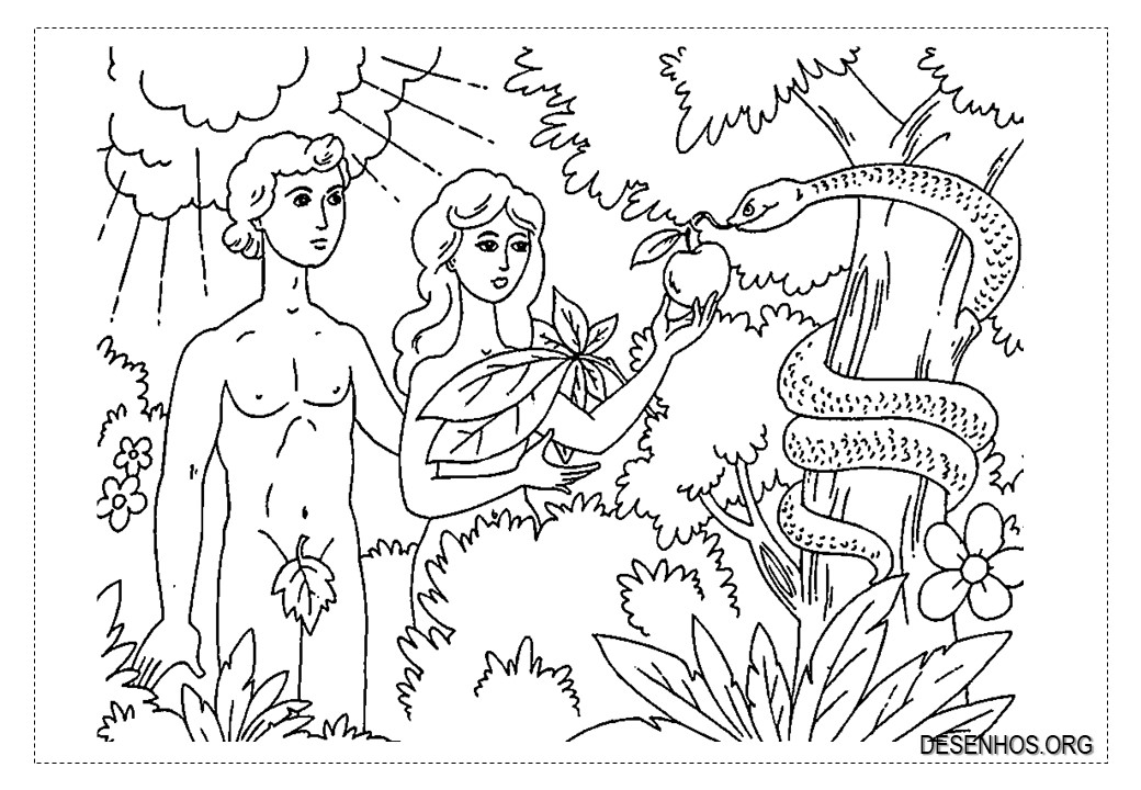 Adão e Eva para Colorir!