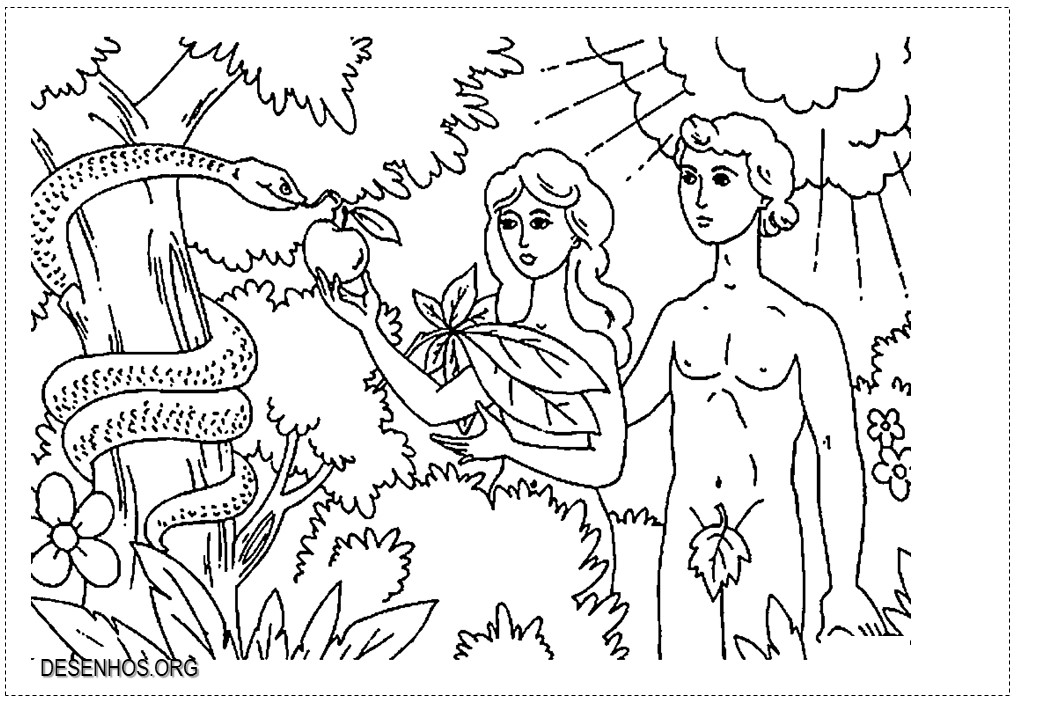 Adão e Eva para Colorir!