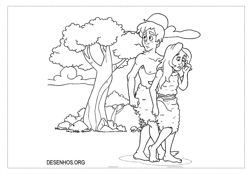 Adão e Eva para Colorir!