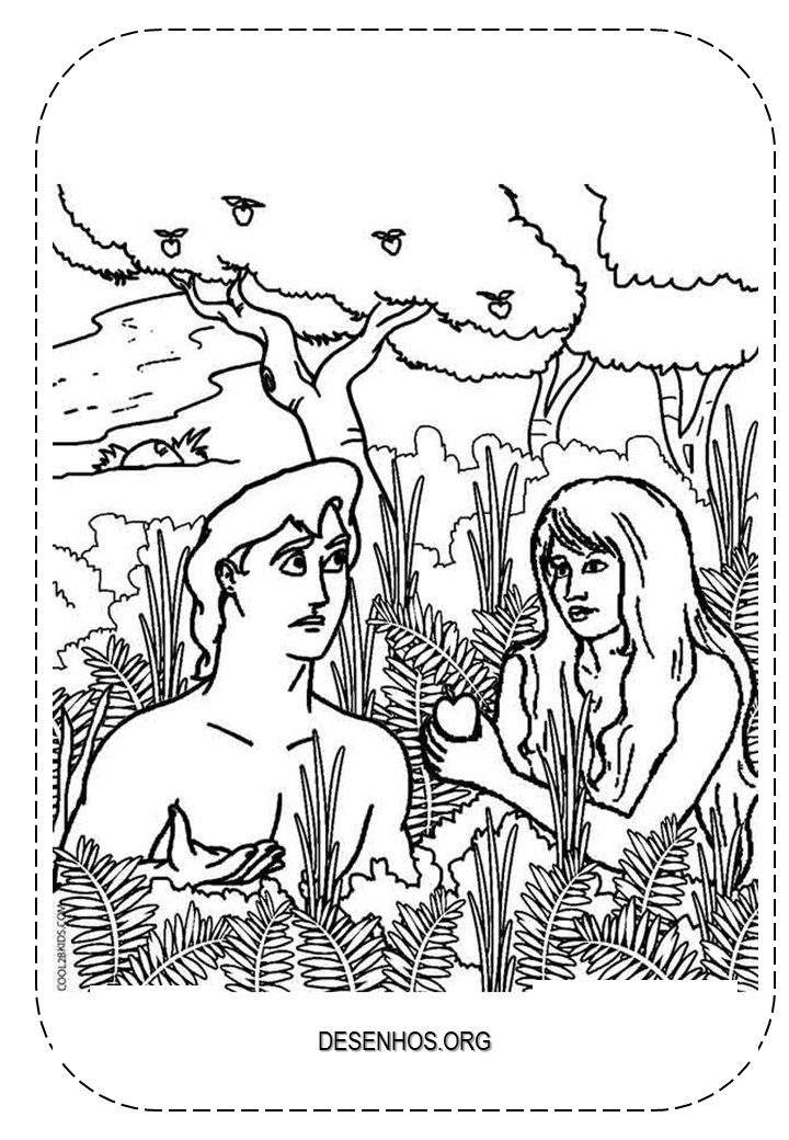 Adão e Eva para Colorir!