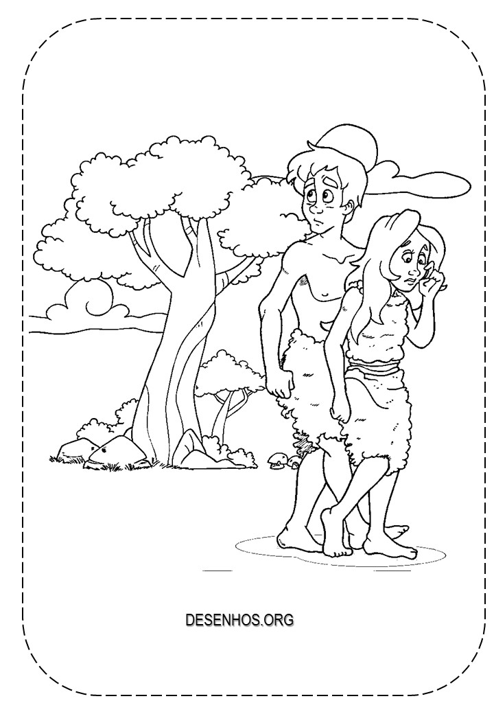 Adão e Eva para Colorir!