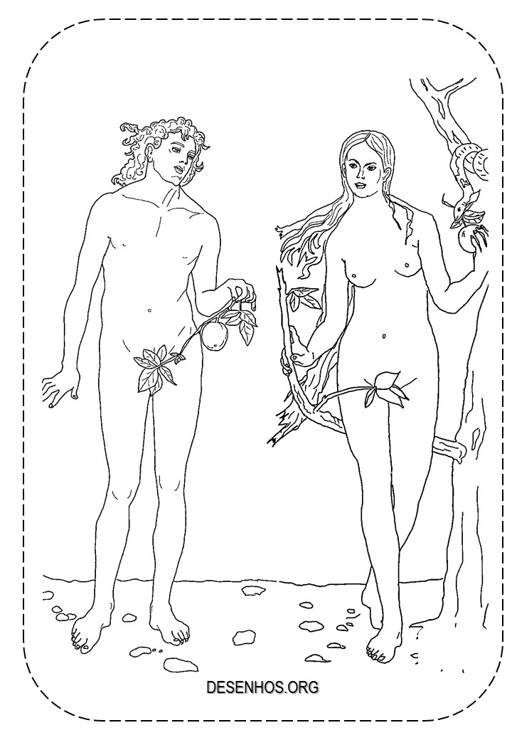 Adão e Eva para Colorir!