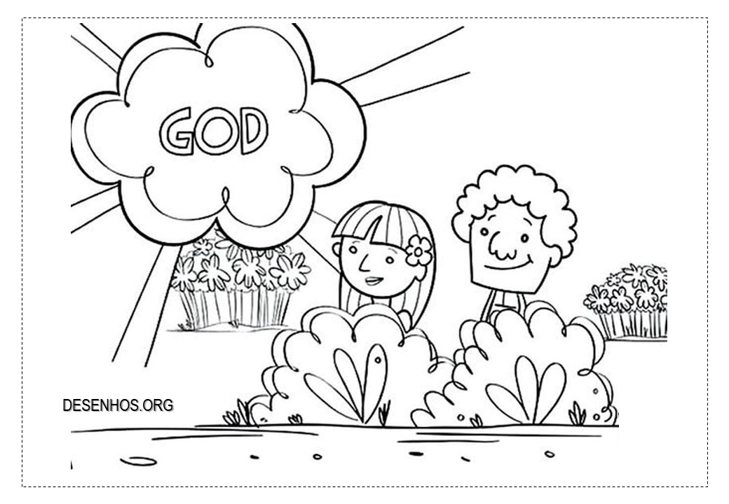 Adão e Eva para Colorir!