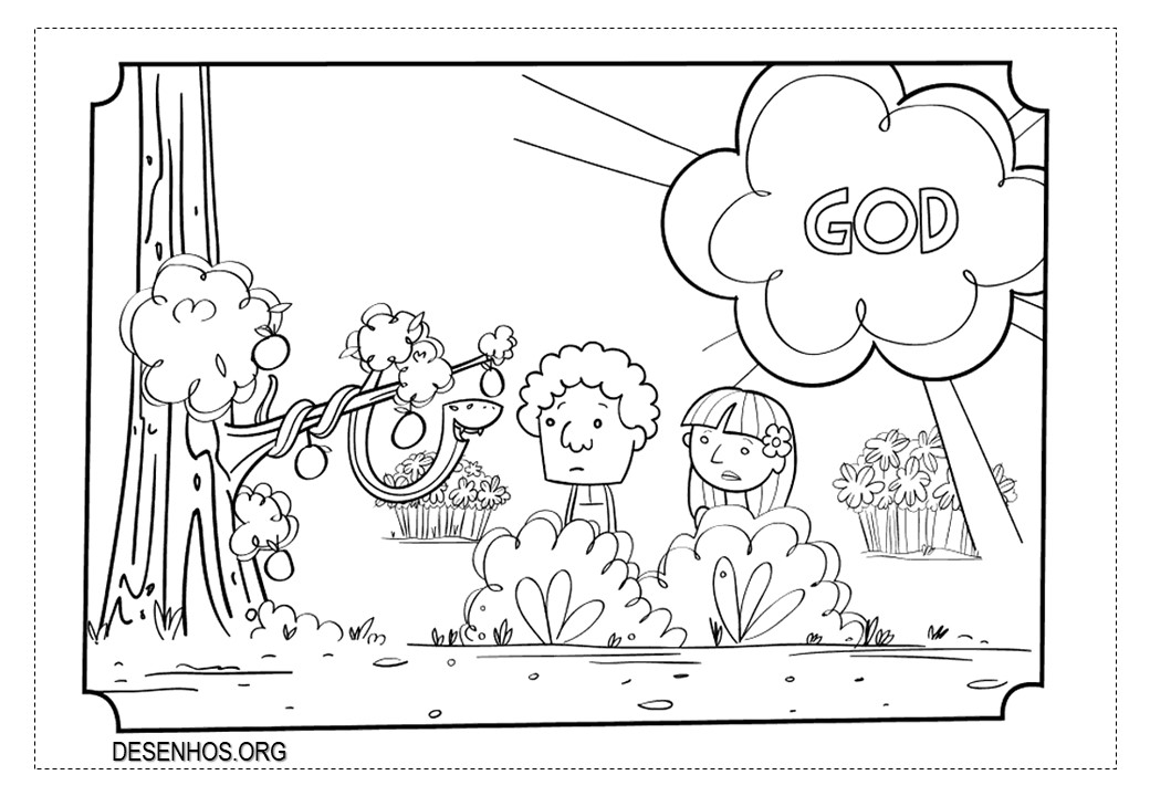 Adão e Eva para Colorir!