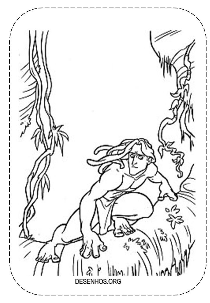 Tarzan Para colorir e imprimir!