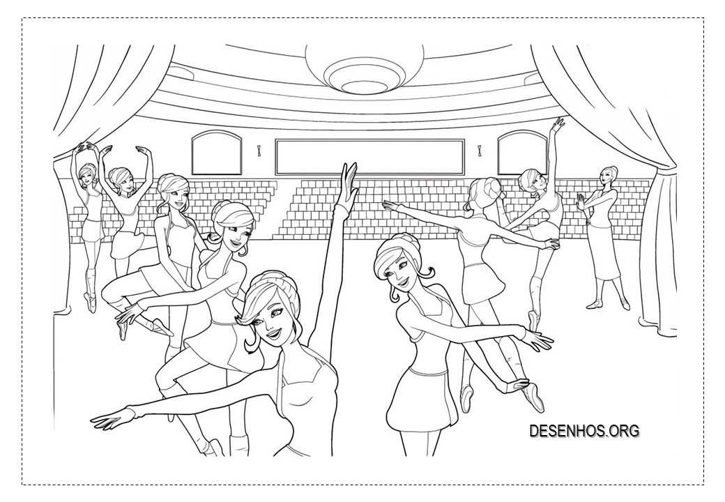 25 Desenhos da Barbie Bailarina para colorir e imprimir!