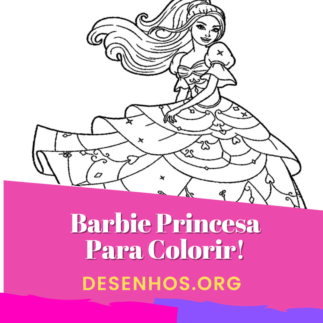 30 Desenhos da Barbie princesa para colorir!