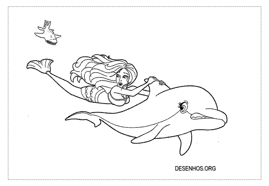 35 Desenhos da Barbie Sereia para colorir!