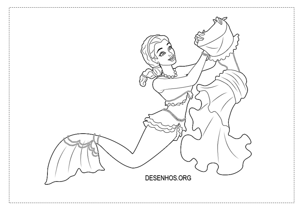 35 Desenhos da Barbie Sereia para colorir!