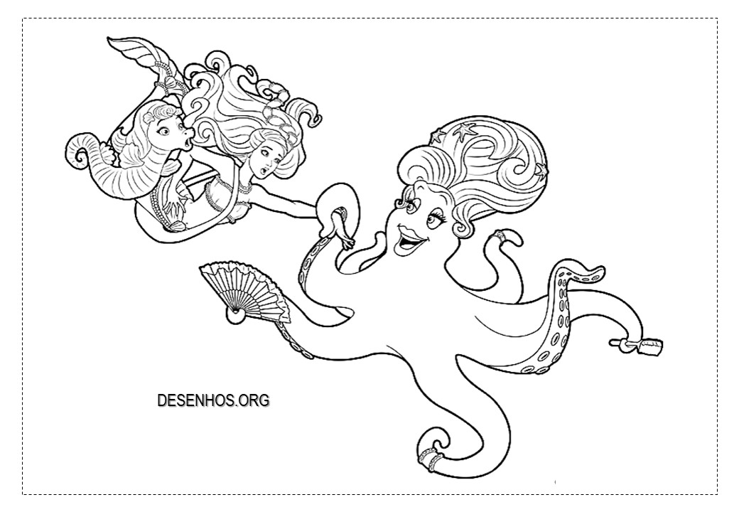 35 Desenhos da Barbie Sereia para colorir!
