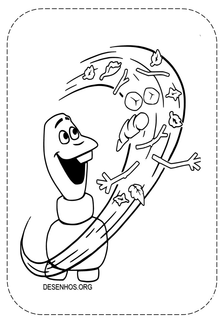 Mais de 50 desenhos do Olaf para colorir!