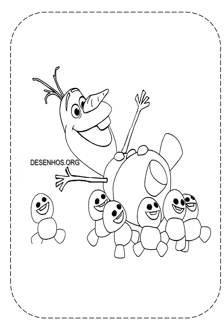 Mais de 50 desenhos do Olaf para colorir!