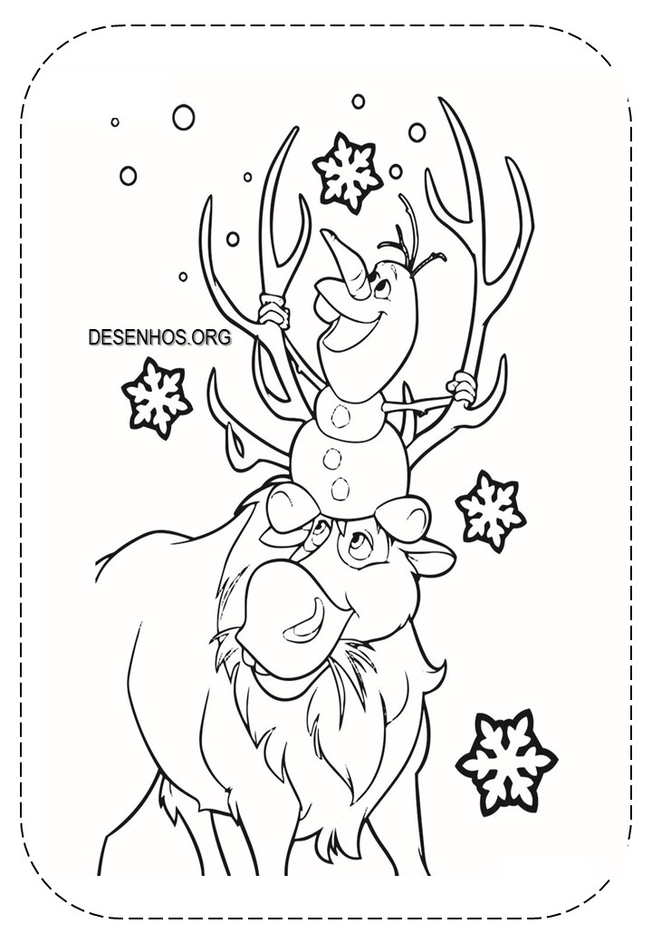 Mais de 50 desenhos do Olaf para colorir!