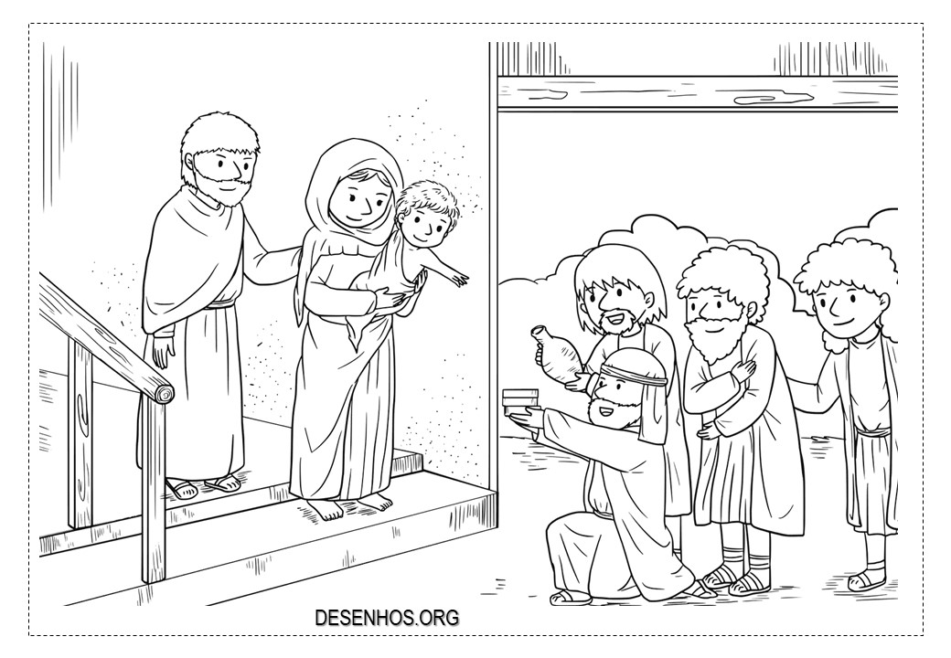 Nascimento de Jesus para colorir!