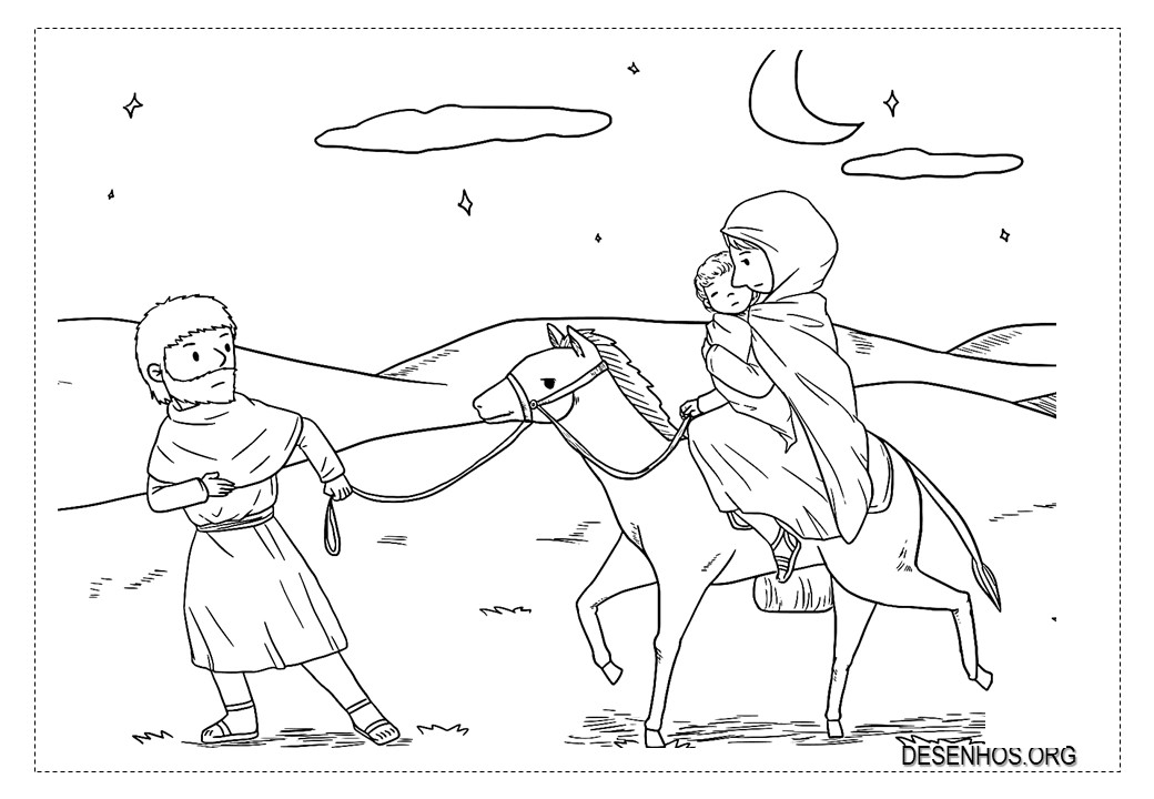 Nascimento de Jesus para colorir!
