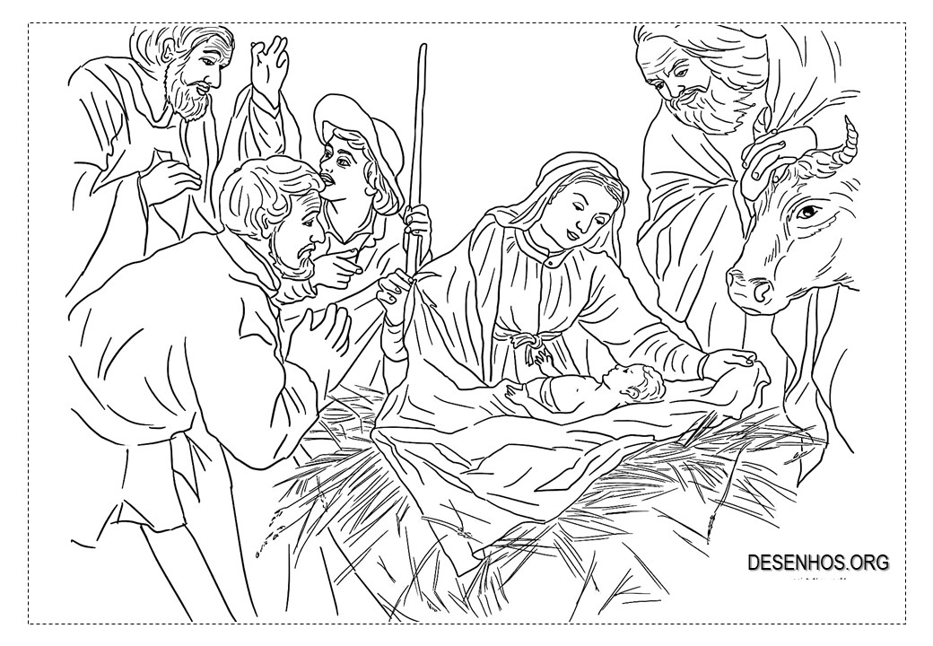 Nascimento de Jesus para colorir!