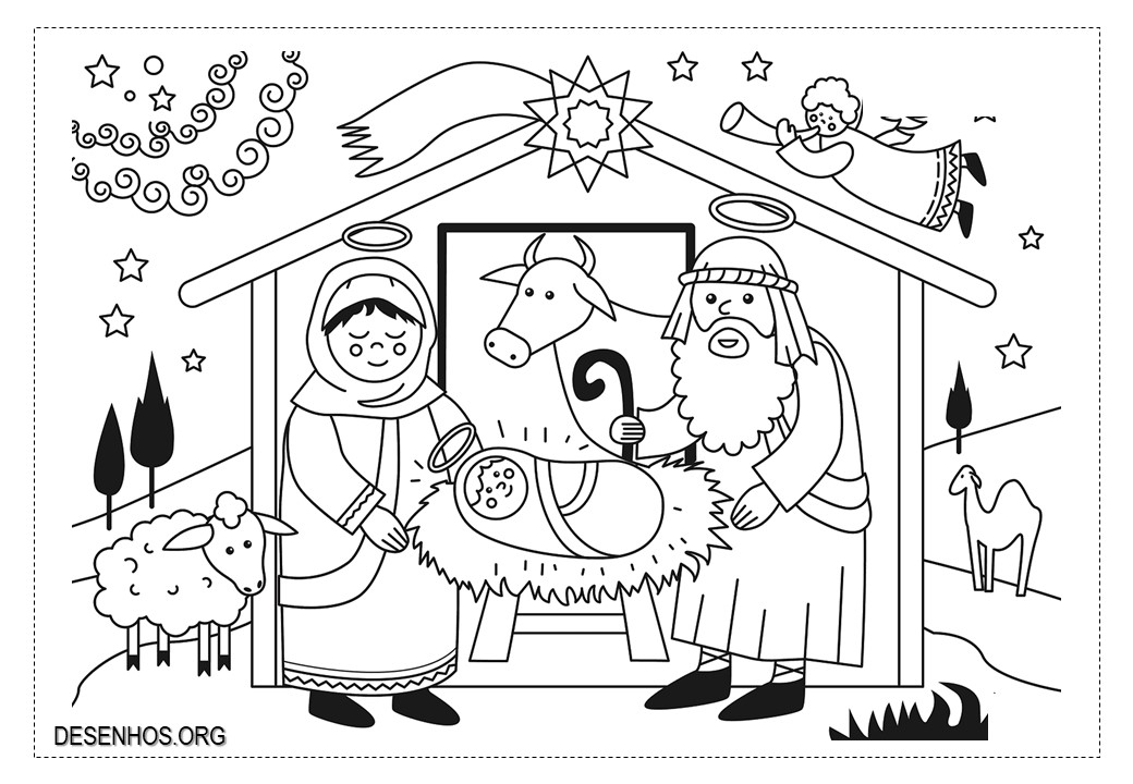 Nascimento de Jesus para colorir!