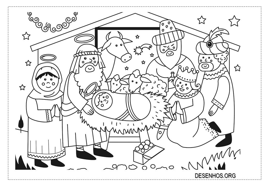 Nascimento de Jesus para colorir!