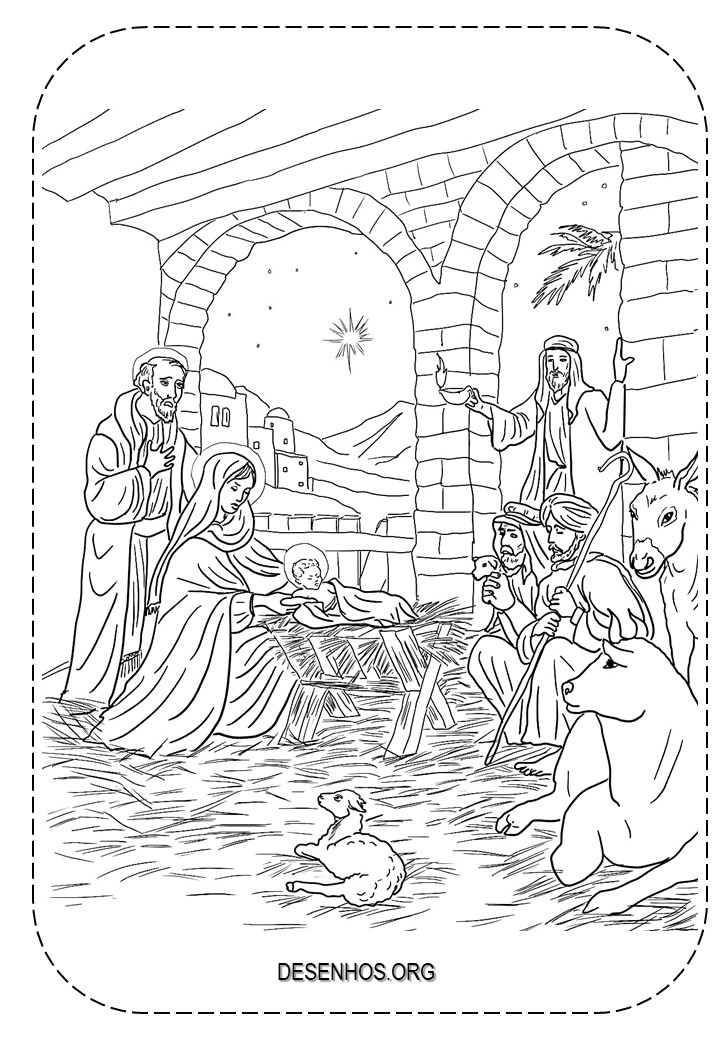 Nascimento de Jesus para colorir!